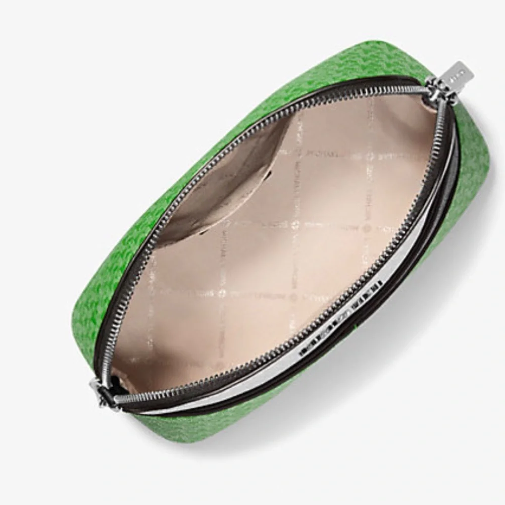 Michael Kors Jet Set Travel Color-Block Signature Logo Crossbody  Jungle Green